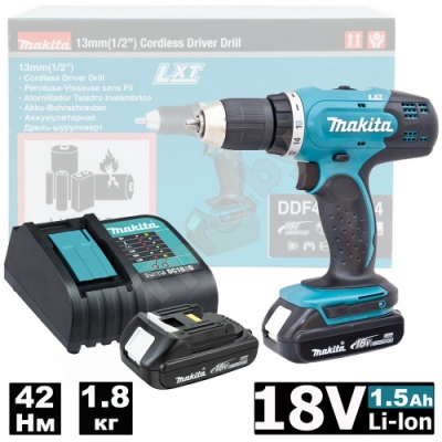 Дрель-шуруповерт аккумуляторная DDF453SYX4 (DDF 453 SYX4) MAKITA