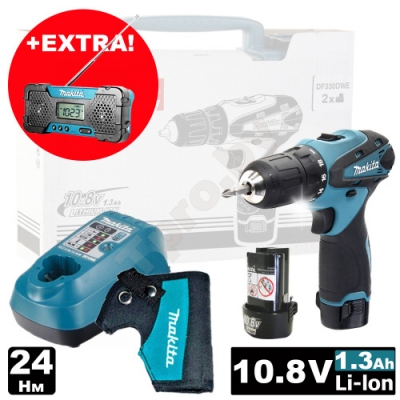 Дрель-шуруповерт аккумуляторная DF330DWE (DF 330 DWE) + радио MR051 MAKITA