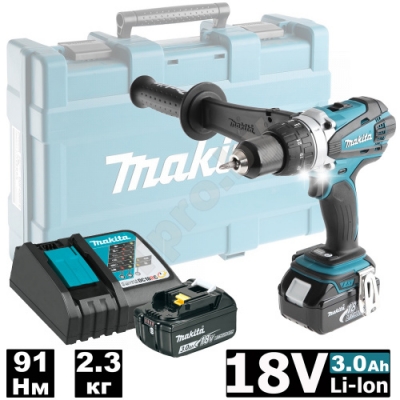 Дрель-шуруповерт аккумуляторная DDF458RFE (DDF 458 RFE) MAKITA