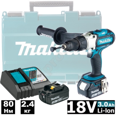 Дрель-шуруповерт ударная аккумуляторная DHP451RFE (DHP 451 RFE) MAKITA