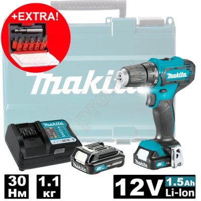 Дрель-шуруповерт аккумуляторная DF333DYX14 (DF 333 DYX14) + набор бит D-31083 MAKITA