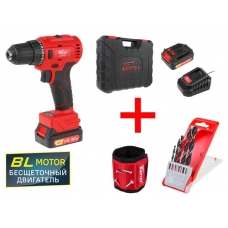 Аккум. дрель-шуруповерт WORTEX BD 1220-1 DLi в чем. + АКЦИЯ! (Напульсник WORTEX MW 0509 и набор сверл по дер. 5 шт (4-5-6-8-10 мм) WORTEX в ПОДАРОК!)