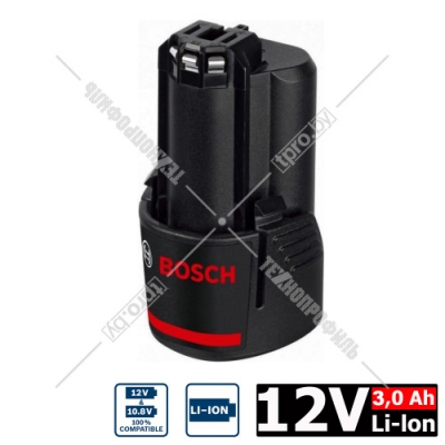 Аккумулятор GBA 12 V 3.0 Ah (-1-) Professional BOSCH (1600A00X79)