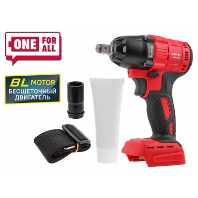 Аккум. ударный гайковерт WORTEX CWR 0318 в кор. ALL1 SOLO БЕСЩЕТ., 18 В, 310 Н*м, 1/2" (вес 2.0 кг)