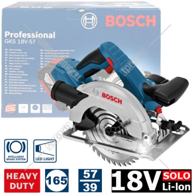 Пила циркулярная аккумуляторная GKS 18V-57 Professional BOSCH (06016A2200)