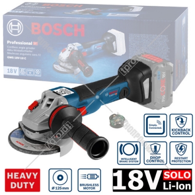 Угловая шлифмашина аккумуляторная GWS 18V-10 C Professional BOSCH (06019G310A)