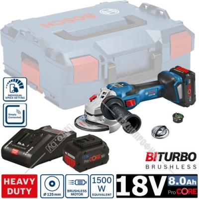 Угловая шлифмашина аккумуляторная GWS 18V-15 SC Professional BOSCH (06019H6101)