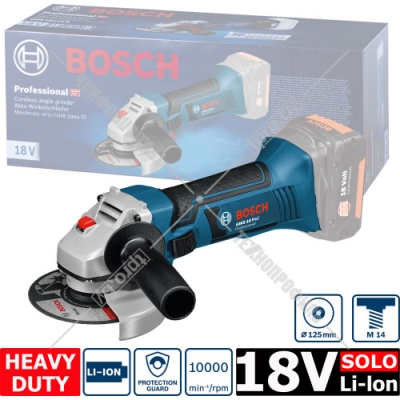 Угловая шлифмашина аккумуляторная GWS 18-125 V-LI Professional BOSCH (060193A307)