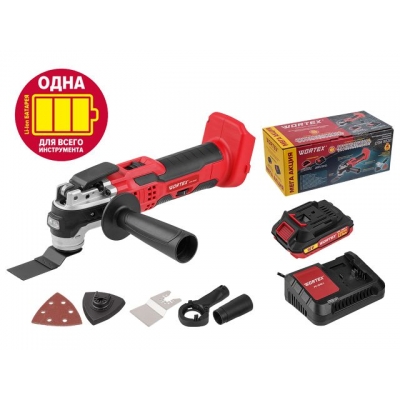 Аккум. многофункциональный инструмент (реноватор) WORTEX СSM 3020 в кор. + аксессуары МЕГА АКЦИЯ (5 000-20 000 об/мин)