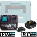 Аккумулятор BL1850B 5.0 Ah / BL1021B 2.0 Ah + зарядное DC18RE MAKITA (199024-2)