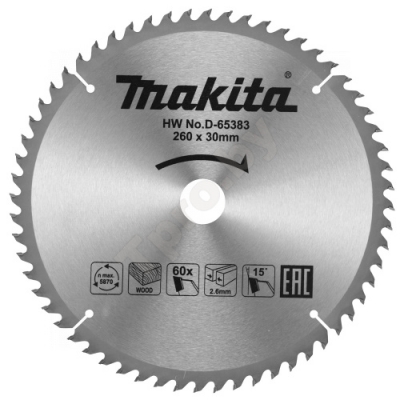 Пильный диск Standard 260x30 мм Z60 MAKITA (D-65383)