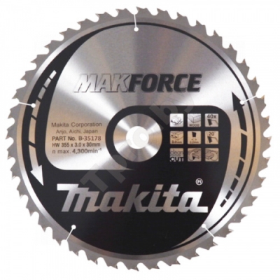 Пильный диск MAKFORCE 355x30 мм Z40 MAKITA (B-35178)