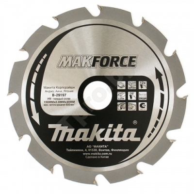 Пильный диск MAKFORCE 190x30/20/15.88 мм Z12 MAKITA (B-29197)