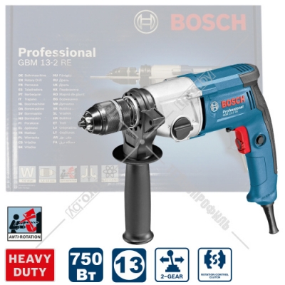 Дрель безударная GBM 13-2 RE Professional BOSCH (06011B2000)