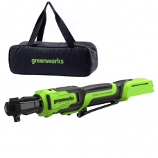 Гайковерт-трещотка Greenworks GD24RW 24V (80Нм) редуктор 70 мм, аккумуляторный, без АКБ и ЗУ (в сумке)