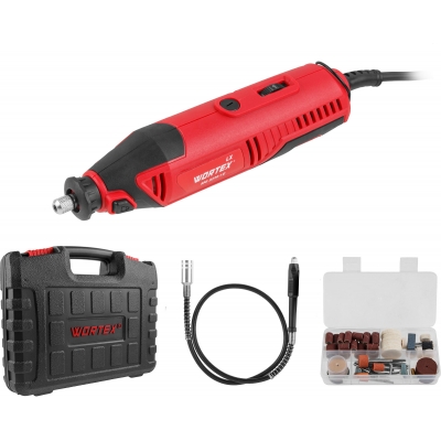 Гравер электрический WORTEX LX MG 3214-1 E в чем.+аксессуары 130 Вт,10000-35000 об/мин,цанги 3,0/3,2
