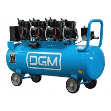 Компрессор DGM AC-6100LD безмасляный (450 л/мин, 8 атм, коаксиальный, безмасляный, электр. блок упр., ресив. 100 л, 230 В, 2,4 кВт)