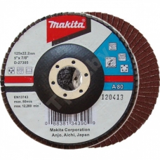 Лепестковый шлифкруг 125x22,23 мм A80 (плоский) MAKITA (D-27305)