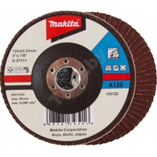 Лепестковый шлифкруг 125x22,23 мм A120 (плоский) MAKITA (D-27311)
