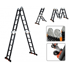 Лестница алюм. многофункц.4х5 ступ.(стрем.-283см,лестн.-580см) 15,5кг BLACK LINE STARTUL (ST9930-05)