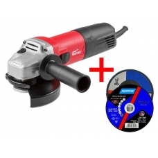 Одноручная углошлифмашина WORTEX AG 1210-1 в кор. + АКЦИЯ! (1 отр. и 1 лепест. круг в подарок!) (1 отрезной и 1 лепестковый круг в подарок!)