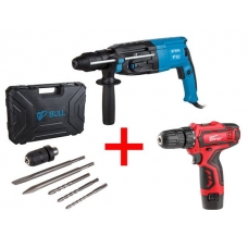 Перфоратор BULL BH 2802 в чем. + АКЦИЯ! (WORTEX BD 1213 Li в ПОДАРОК!)