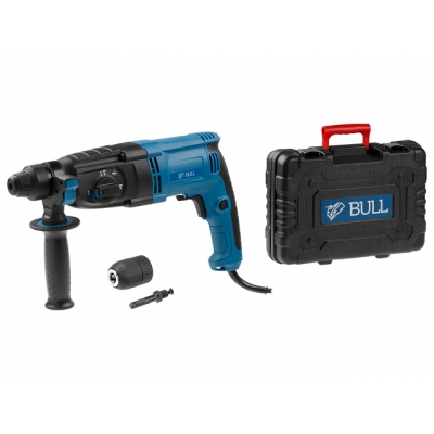 Перфоратор BULL BH 2601 в чем. (800 Вт, 2.9 Дж, 4 реж., патрон SDS-plus, БЗП в комплекте, вес 3.3 кг)