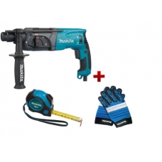 Перфоратор MAKITA HR 2470 в чем. + АКЦИЯ Рулетка + Перчатки "Механик" (780 Вт, 2.7 Дж, 3 реж., патрон SDS-plus, вес 2.4 кг+АКЦИЯ Рулетка + Перчатки "М