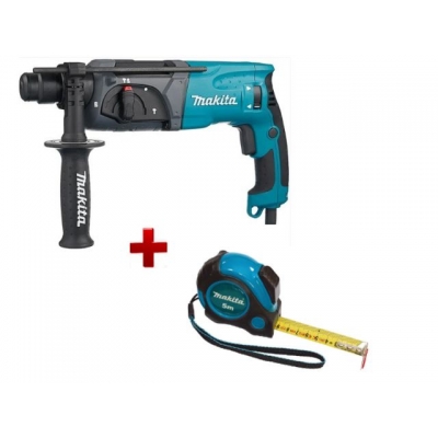 Перфоратор MAKITA HR 2470 в чем. + АКЦИЯ Рулетка 5.м. (780 Вт, 2.7 Дж, 3 реж., патрон SDS-plus, вес 2.4 кг + АКЦИЯ Рулетка в подарок)