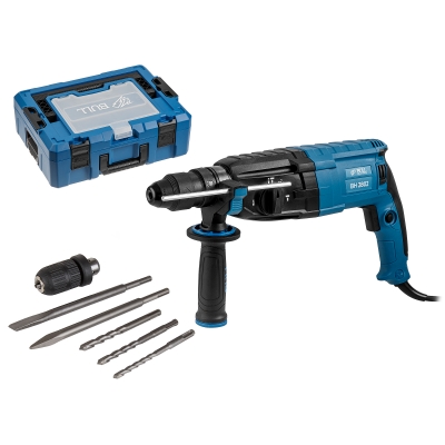 Перфоратор BULL BH 2802 в чем. Xcase 850 Вт, 3.2 Дж, 28 мм, 4 реж. + 2 зубила, 3 сверла, БЗП