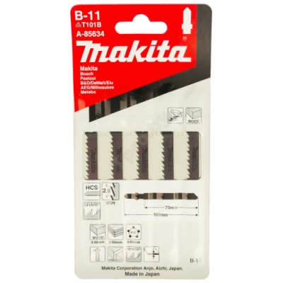 Пилка для лобзика B-11 по дереву (5 шт) MAKITA (A-85634)