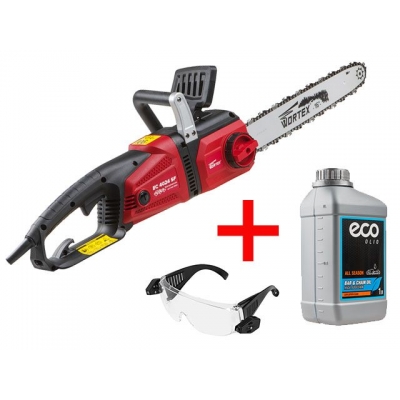 Пила цепная электрическая WORTEX EC 4024 SF шина 40 см (16"), 3/8" LP, 1.3 мм + АКЦИЯ! (масло ECO 1 л и очки STARTUL в подарок!)