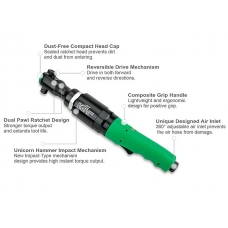 Пневмогайковерт-трещотка 1/2"163Nm SUPER DUTY TOPTUL (KAAL1612)