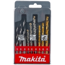 Набор сверл 5/6/8 мм по металлу/дереву/камню (9 шт) Makita (D-08660)