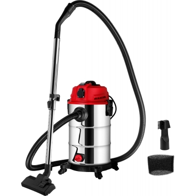 Пылесос строительный WORTEX VC 3014 WS 1200 Вт, 30 л, провод 4.5 м, шланг 3 м