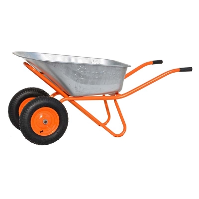 Тачка строительная SKIPER 2х130 expert PRO (до 130 л, до 350 кг, 2x4.00-8, пневмо, ось 20*80)