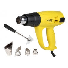 Термовоздуходувка MOLOT MHG 6020 в кор. + набор сопл 2000 Вт, 3 скор., 60-600 °С (Плав. рег., 300-500 л/мин)