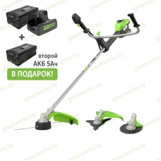 Триммер Greenworks TB201H 82V (46 см) аккумуляторный, 2×АКБ 5А/ч и двойным ЗУ