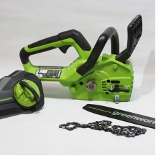 Цепная пила Greenworks G24CS25K5 24V (25 см) аккумуляторная, с АКБ 5 А/ч и ЗУ