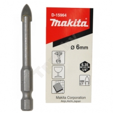 Сверло по керамике 6Х65 мм, 1/4" MAKITA (D-15964)