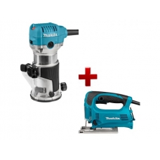 Фрезер кромочный MAKITA RT 0700 CX2 + аксессуары + АКЦИЯ лобзик 4329 в ПОДАРОК (арт. 4329) (710 Вт, цанга 8 мм, 30000 об/мин, регул. об.+ АКЦИЯ лобз