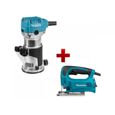 Фрезер кромочный MAKITA RT 0700 CX2 + аксессуары + АКЦИЯ лобзик 4329 в ПОДАРОК (арт. 4329) (710 Вт, цанга 8 мм, 30000 об/мин, регул. об.+ АКЦИЯ лобз